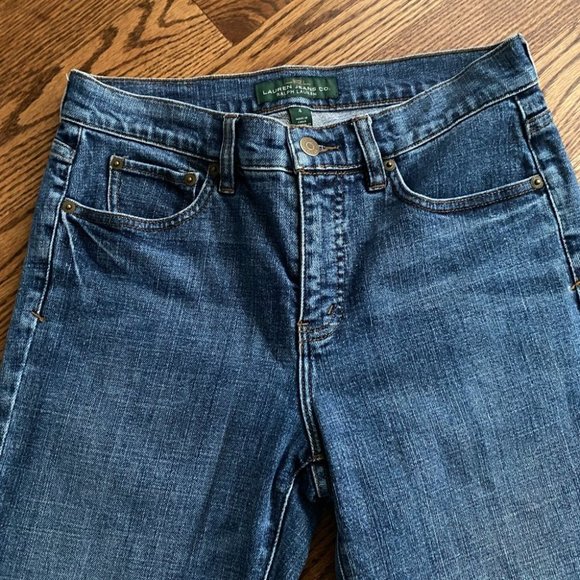 LRL Lauren Ralph Lauren Classic Straight Jeans Sz 4 Medium Wash - Picture 3 of 14
